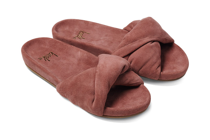 beek Tesia Suede Slide Sandal Fig