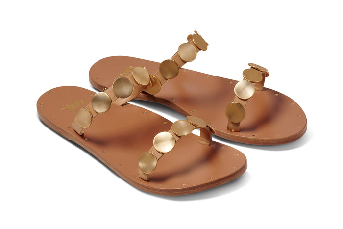 beek Topaz Leather Slide Sandal Honey