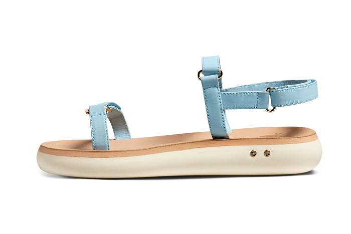 Beek Tyto Leather Platform Sandal Sky