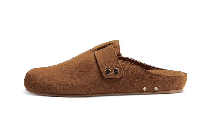 Beek Vulture Suede Mule Slide Chestnut