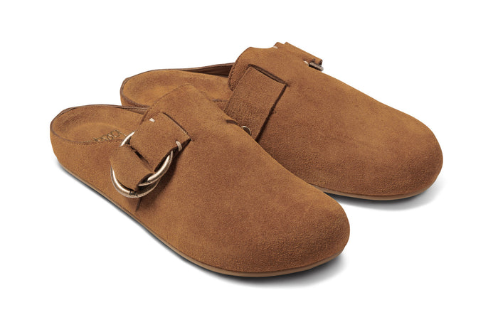 beek Vulture Suede Mule Slide Chestnut