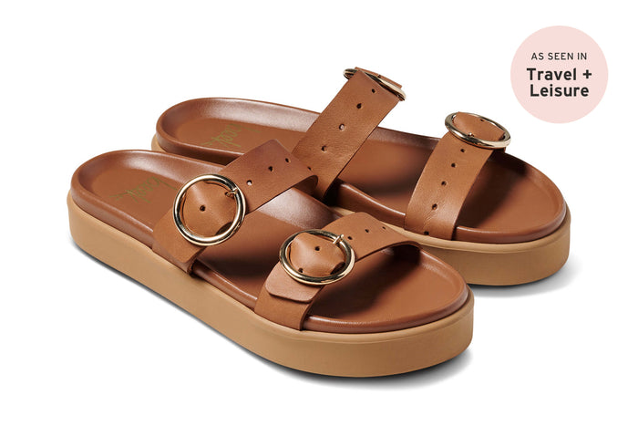 beek Warbler Leather Platform Sandal Tan