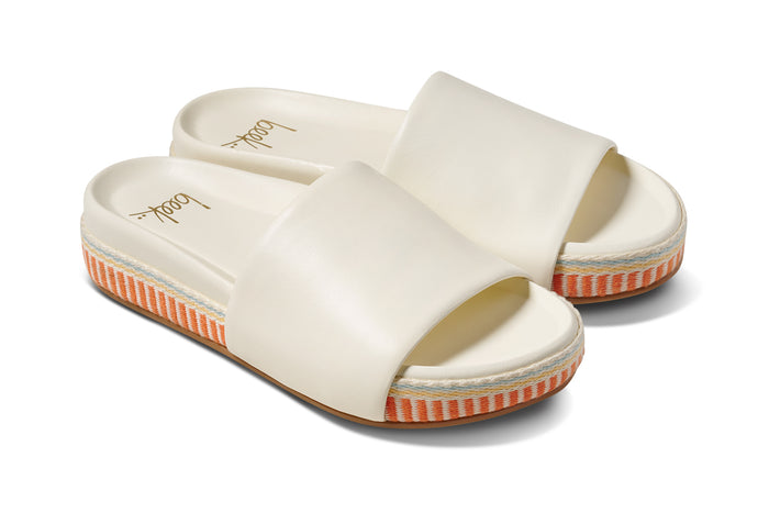 beek Pelican Textile Leather Platform Sandal Vanilla