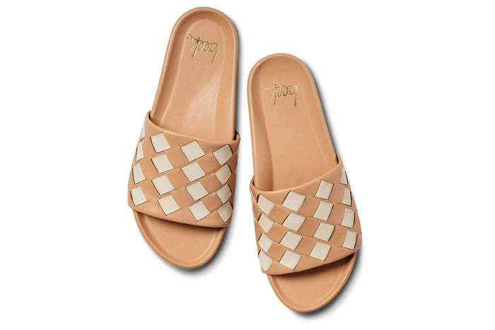 Beek Pelican Woven Leather Platform Sandal Eggshell/Beach