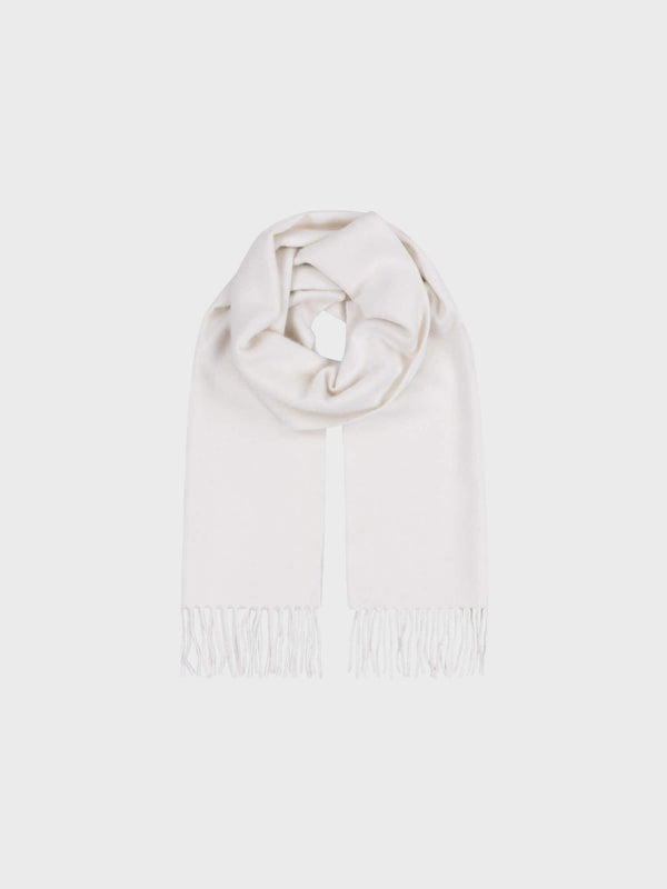 Begg & Co Arran Plain Mens Cashmere Small Scarf White