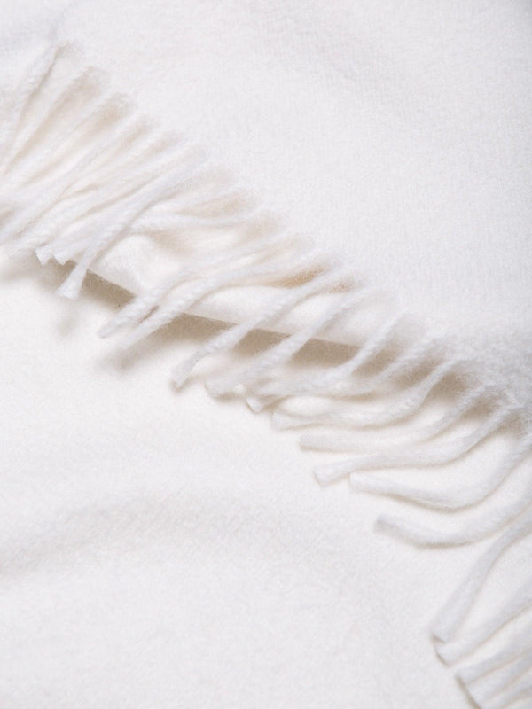 Begg & Co Arran Plain Mens Cashmere Small Scarf White