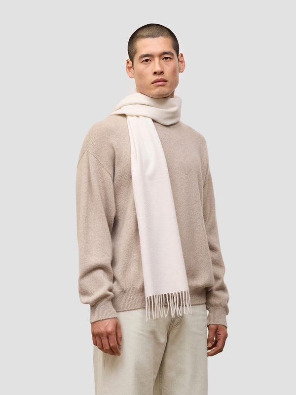 begg & co Arran Plain Mens Cashmere Small Scarf White