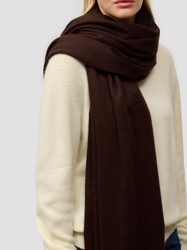 Begg & Co Arran Plain Womens Cashmere Stole Chocolate