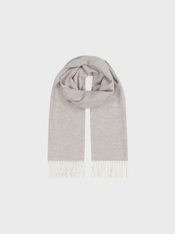 begg & co Arran Reversible Womens Cashmere Scarf White Silver