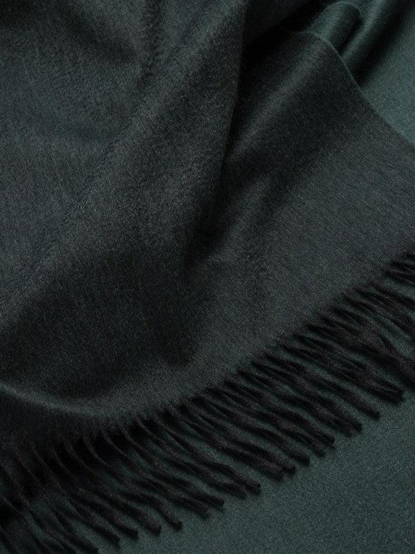 Begg & Co Arran Reversible Womens Oversized Scarf Charcoal Spruce - Begg X Co