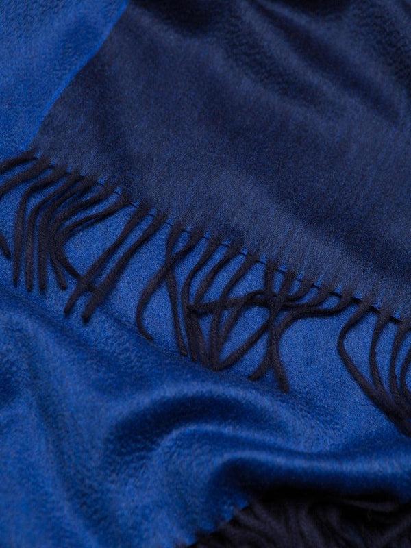 Begg & Co Arran Reversible Womens Silk Cashmere Scarf Navy Sapphire