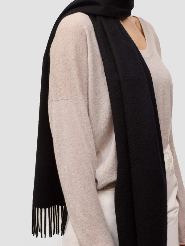 Begg & Co Arran Solid Women's Cashmere Scarf In Black
