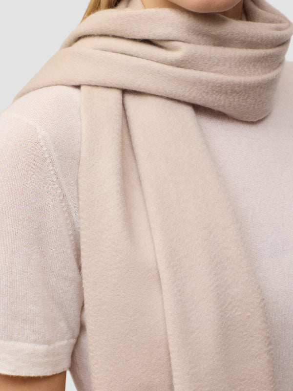 Begg & Co Arran Plain Women's Cashmere Scarf Oyster