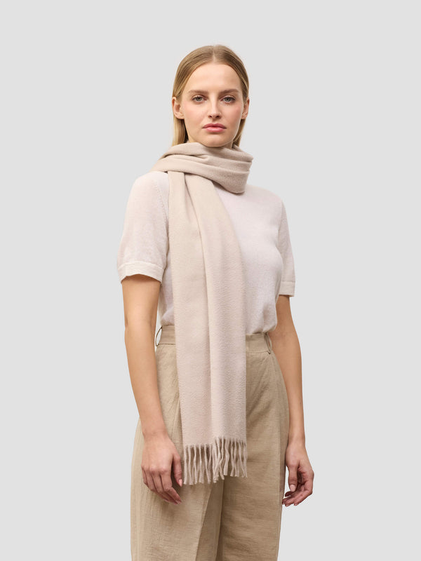 begg & co Arran Plain Women's Cashmere Scarf Oyster