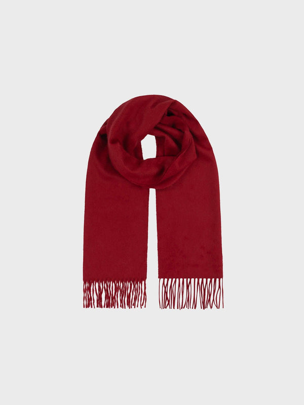 begg & co Arran Plain Womens Cashmere Scarf Carmine
