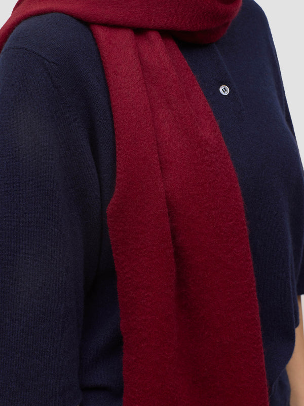 Begg & Co Arran Plain Womens Cashmere Scarf Wine Red
