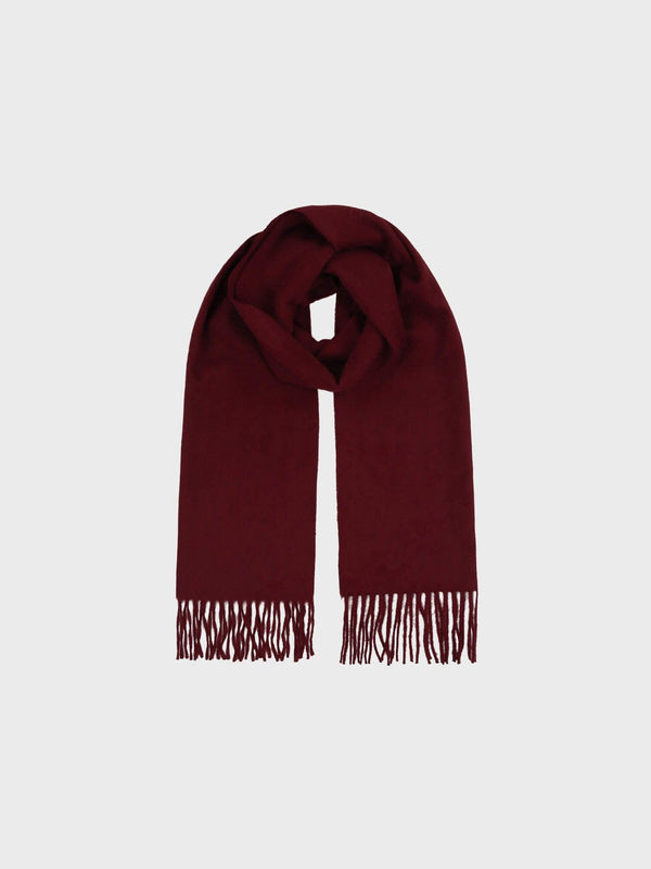 Begg & Co Arran Plain Womens Cashmere Scarf Wine Red