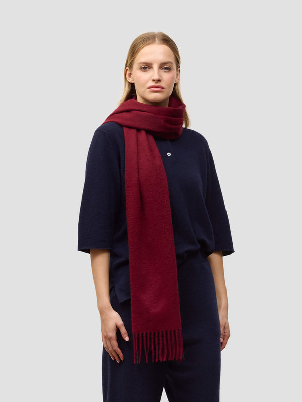 begg & co Arran Plain Womens Cashmere Scarf Wine Red begg & co Arran Plain Womens Cashmere Scarf Wine Red
