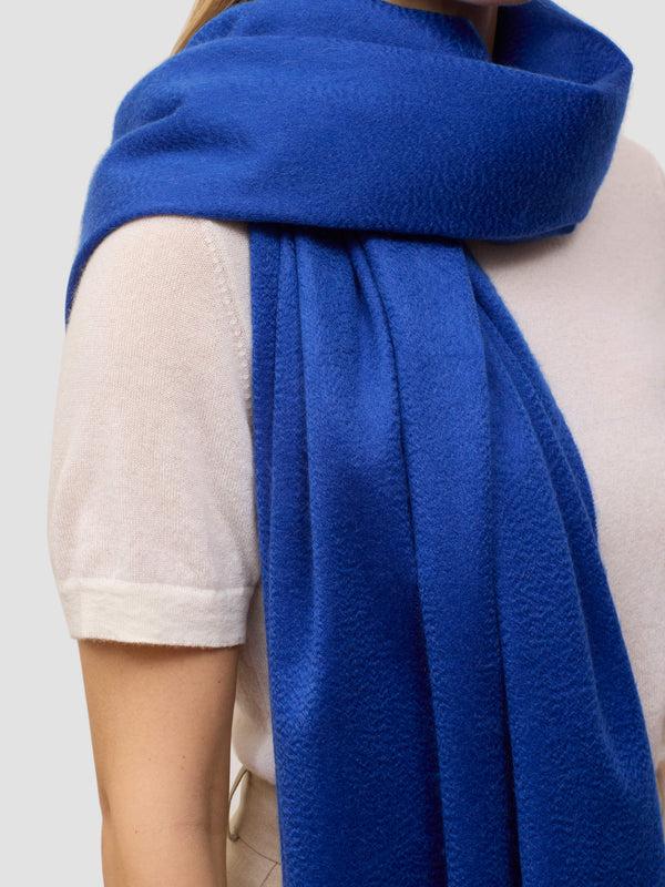 Begg & Co Arran Plain Womens Cashmere Stole Sapphire