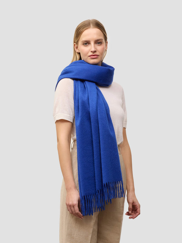begg & co Arran Plain Womens Cashmere Stole Sapphire