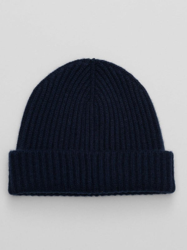 begg & co Womens Dark Navy Cashmere Alex Beanie Hat