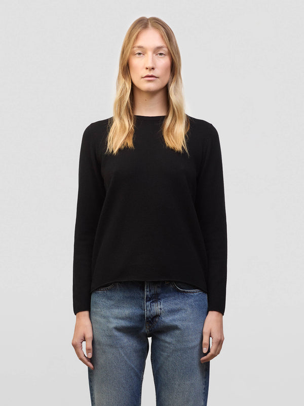 begg & co Womens Luxe Cashmere Knitted T-Shirt Black
