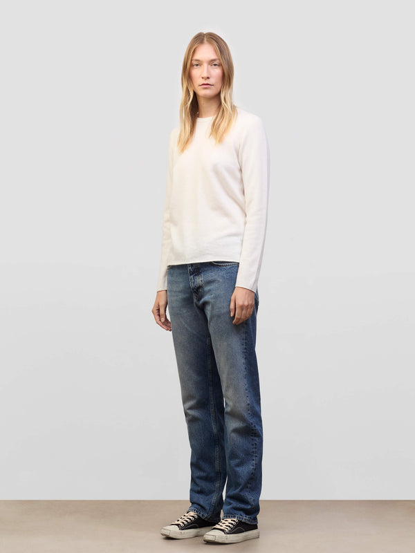 Begg & Co Womens Luxe Cashmere Knitted T-Shirt Frost