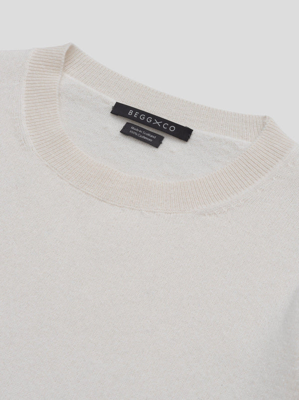 Begg & Co Womens Luxe Cashmere Knitted T-Shirt Frost