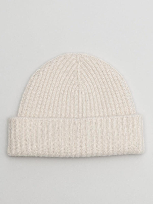 Begg & Co Womens Natural Knitted Cashmere Beanie Hat