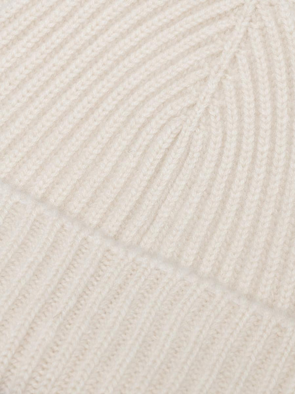 Begg & Co Womens Natural Knitted Cashmere Beanie Hat