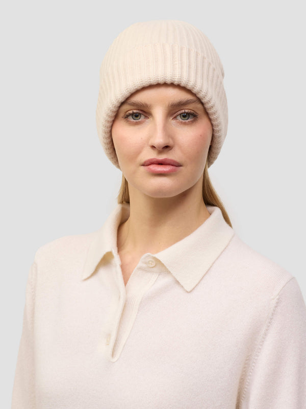 begg & co Womens Natural Knitted Cashmere Beanie Hat begg & co Womens Natural Knitted Cashmere Beanie Hat