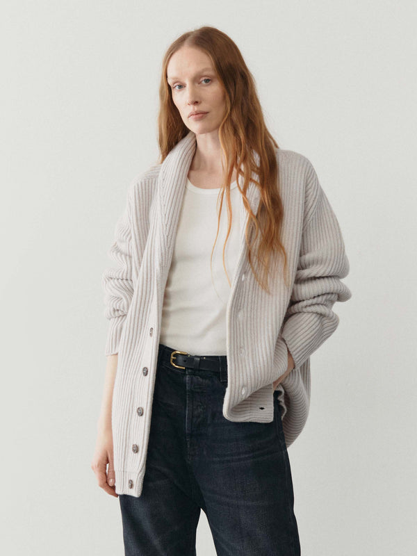 begg & co Womens Oat Yacht Cashmere Knitted Cardigan