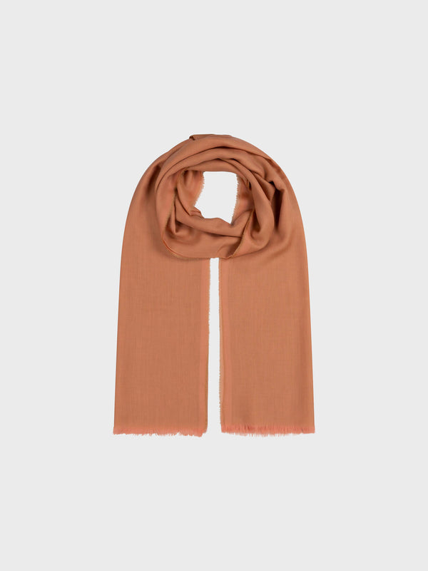 begg & co Mens Wispy Solid Calendula Pink Lightweight Cashmere Scarf - Begg x Co