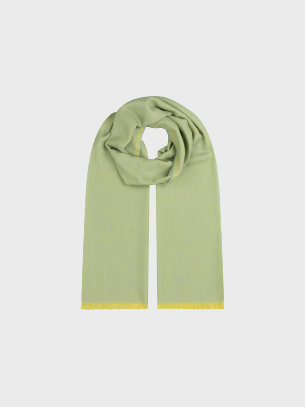 begg & co Mens Wispy Solid Sorrel Green Lightweight Cashmere Scarf - Begg x Co