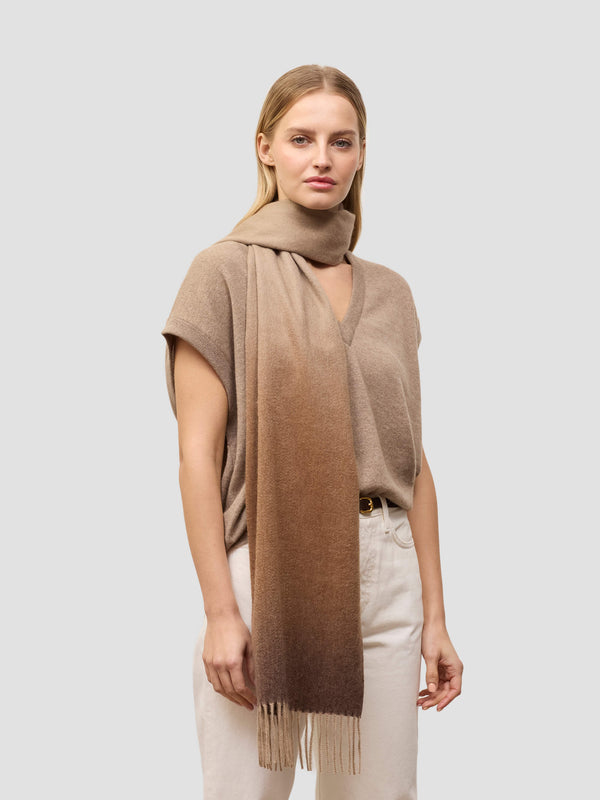 begg & co Nuance Womens Ombre Cashmere Scarf Caramel Coast - Begg x Co