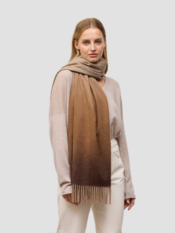 begg & co Nuance Womens Ombre Cashmere Stole Caramel Coast - Begg x Co