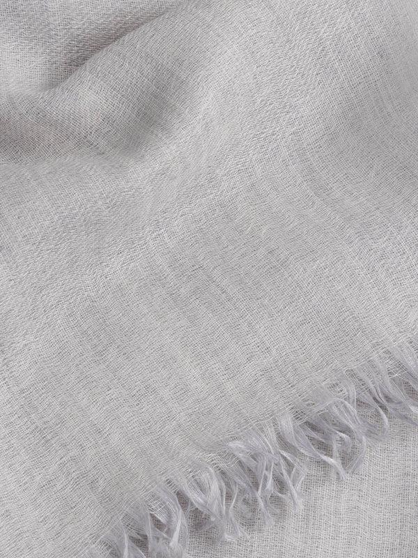 Begg & Co Staffa Plain Womens Cashmere Silk Scarf Silver - Begg X Co