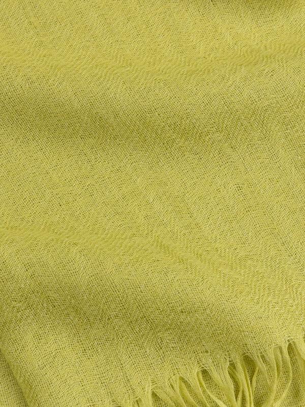 Begg & Co Staffa Plain Womens Cashmere Silk Scarf Spring Pear - Begg X Co