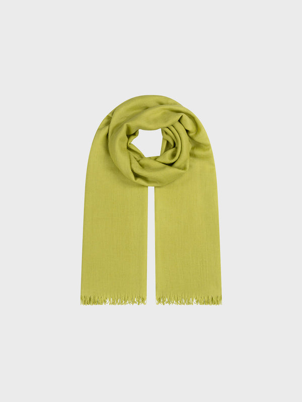 begg & co Staffa Plain Womens Cashmere Silk Scarf Spring Pear - Begg x Co begg & co Staffa Plain Womens Cashmere Silk Scarf Spring Pear - Begg x Co