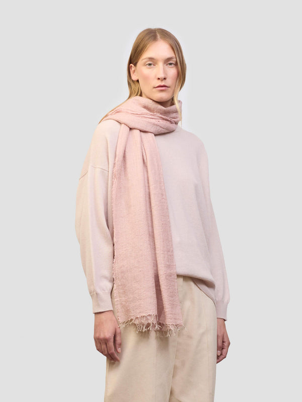 begg & co Staffa Womens Lightweight Cashmere Silk Scarf Rosa Pink