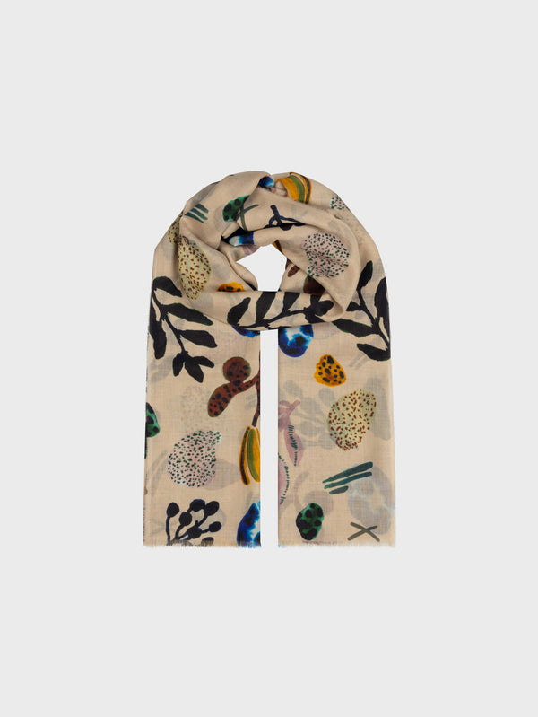 Begg & Co Wispy Cecile Natural Pink Lightweight Cashmere Printed Scarf - Begg X Co