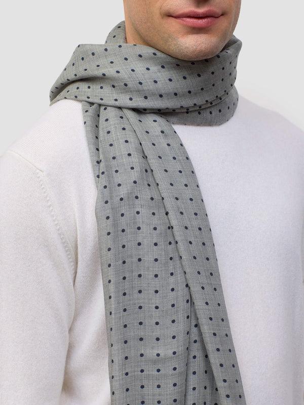 Begg & Co Wispy Hanover Mens Superfine Cashmere Scarf Flannel Navy