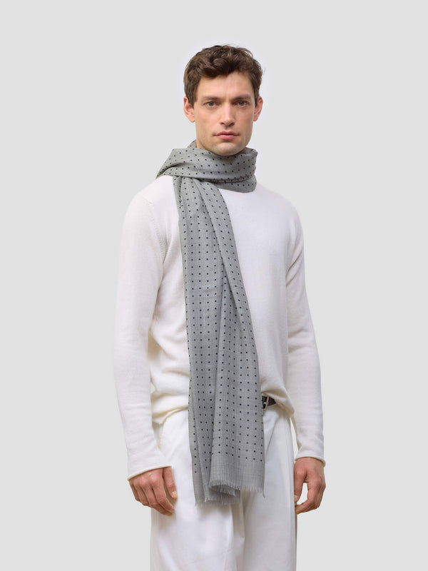 begg & co Wispy Hanover Mens Superfine Cashmere Scarf Flannel Navy