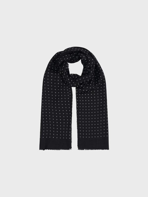 Begg & Co Wispy Hanover Womens Cashmere Scarf Black White