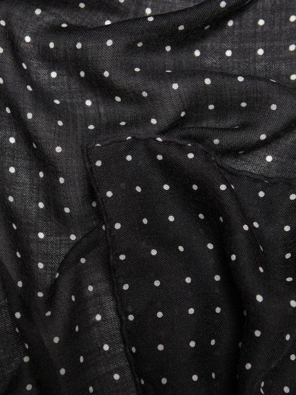 Begg & Co Wispy Hanover Womens Cashmere Square Scarf Black White