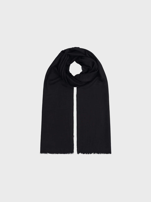 begg & co Wispy Solid Womens Superfine Cashmere Scarf Black - Begg x Co