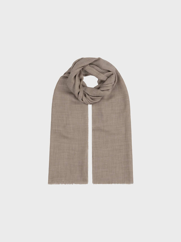 Begg & Co Wispy Solid Womens Superfine Cashmere Scarf Dark Natural - Begg X Co