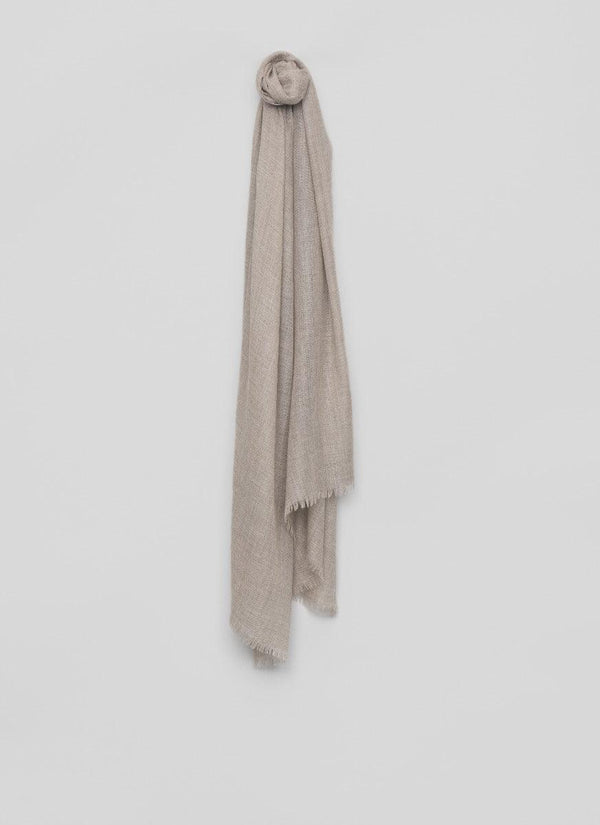 Begg & Co Wispy Solid Womens Superfine Cashmere Scarf Dark Natural - Begg X Co