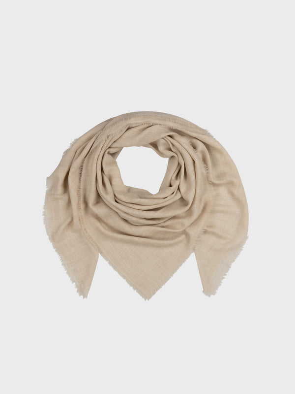 begg & co Wispy Women's Square Cashmere Scarf Light Natural - Begg x Co begg & co Wispy Women's Square Cashmere Scarf Light Natural - Begg x Co