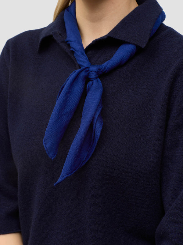 Begg & Co Wispy Womens Superfine Cashmere Square Scarf French Blue - Begg X Co